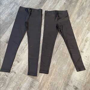 KORAL shiny chocolate brown Leggings Bundle (2) size small